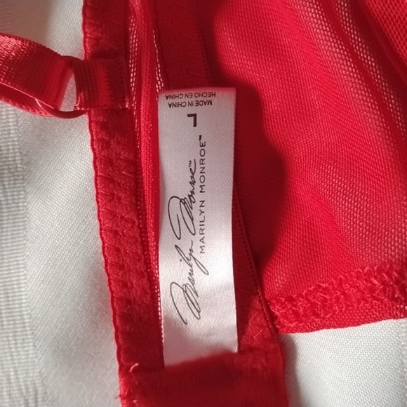 Marilyn Monroe Red Lace Babydoll Chemise Nighti Lingerie, Size: L - Picture 5 of 7
